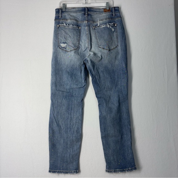 Judy Blue Boyfriend Fit Women’s Jeans 16W. Splatter paint accent. Distressed. - Picture 11 of 11